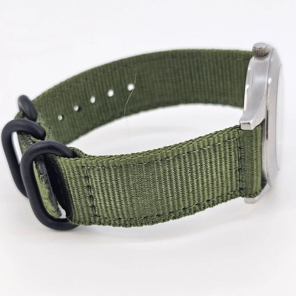 Armitron Durasteel Field Men Watch 39MM Black‎ Dial Date NEW Green Bands Battery